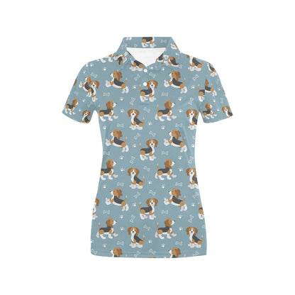 Beagle Pattern Print Design 02 Women's Polo Shirt