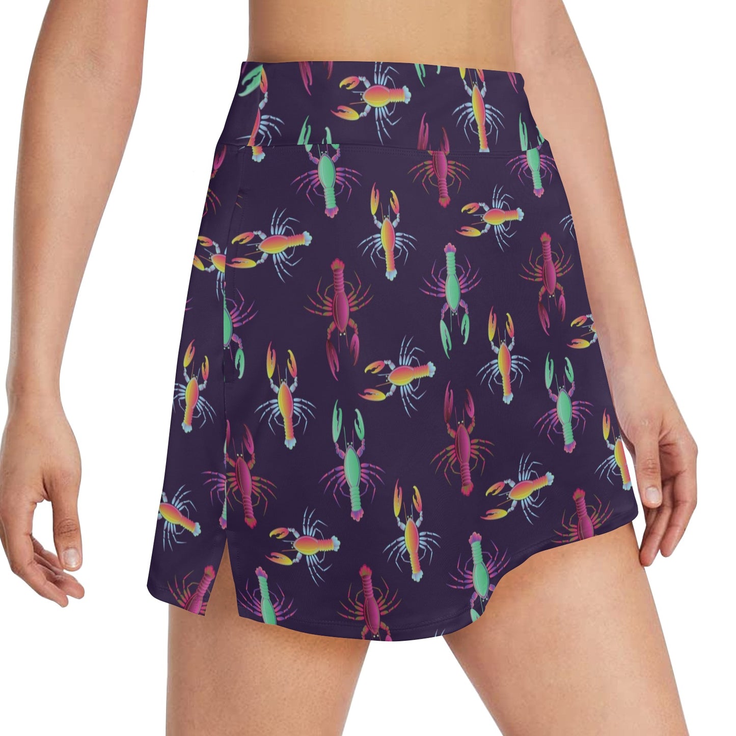 Lobster Print Design LKS402 17" Golf & Pickleball Skort with Pockets