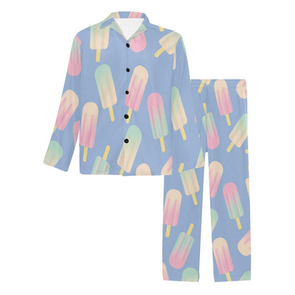 Ice Cream Pattern Print Design 05 Men's Long Pajama Set