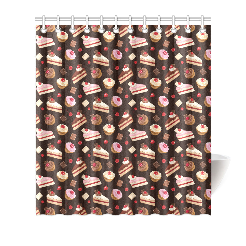 Cake Pattern Print Design 04 Shower Curtain