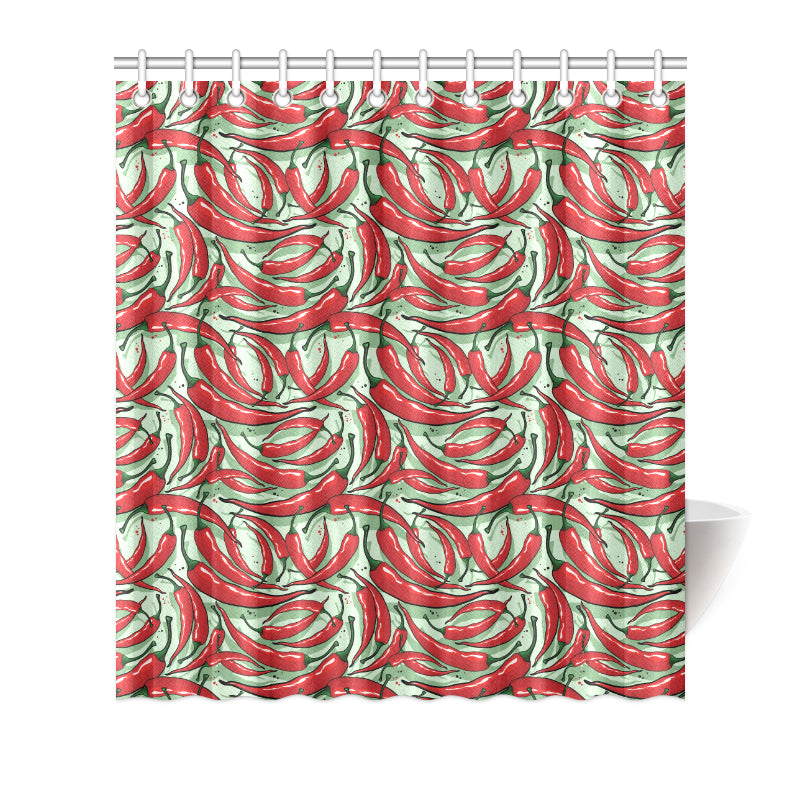 Chilli Pepper Pattern Print Design 04 Shower Curtain