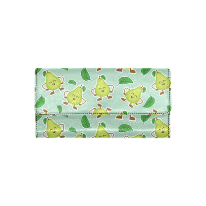 Avocado Pattern Print Design AC011 Women's Trifold Wallet