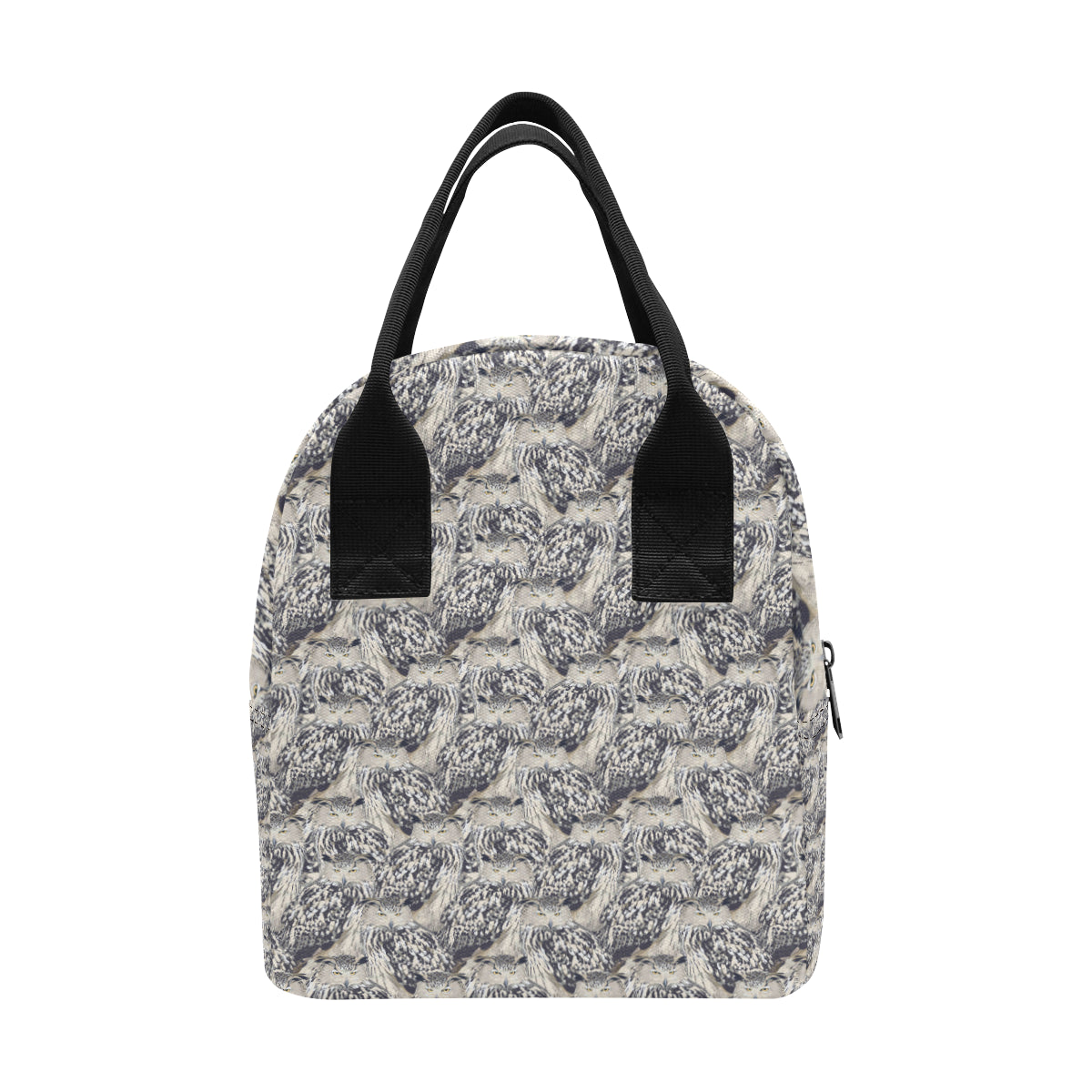 Owl Realistic Themed Design Print Insulated Lunch Bag