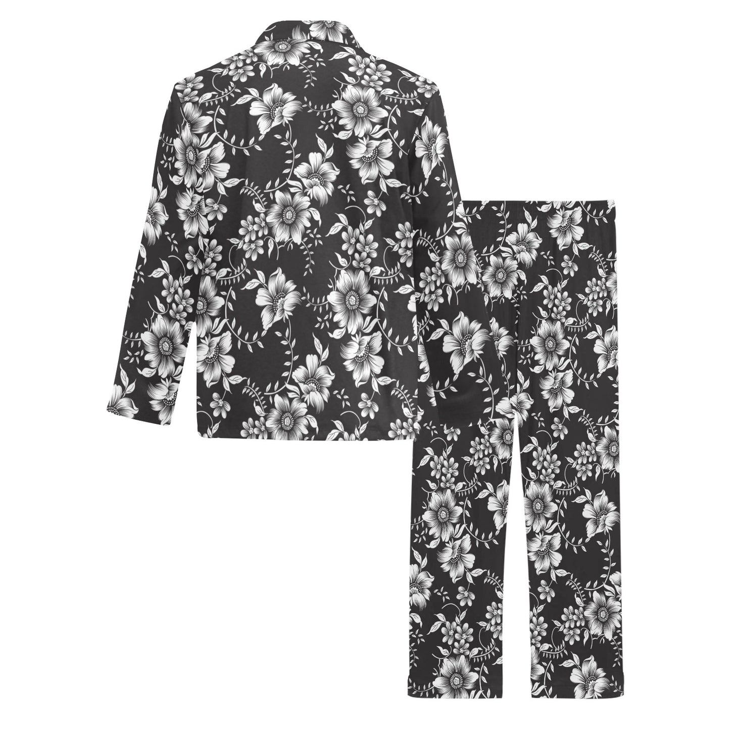 Gerberas Pattern Print Design GB02 Men's Long Pajama Set
