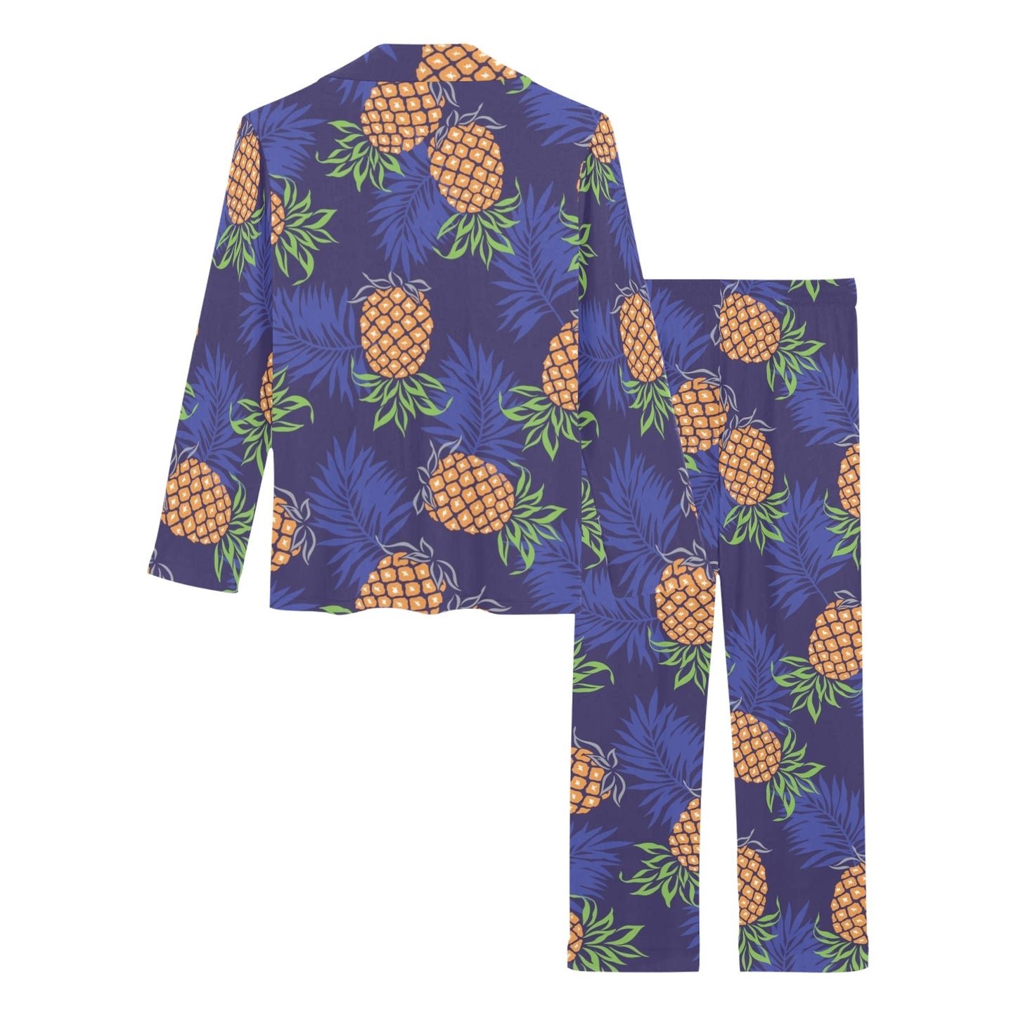 Pineapple Pattern Print Design PP02 Women's Long Pajama Set