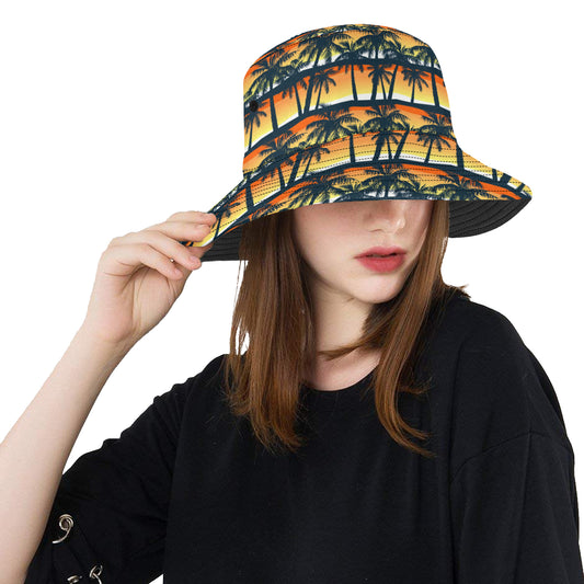 Palm Tree Pattern Print Design PT011 Unisex Bucket Hat