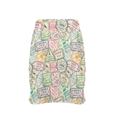 Travel Stamp Print Design LKS303 17" Golf & Pickleball Skort with Pockets