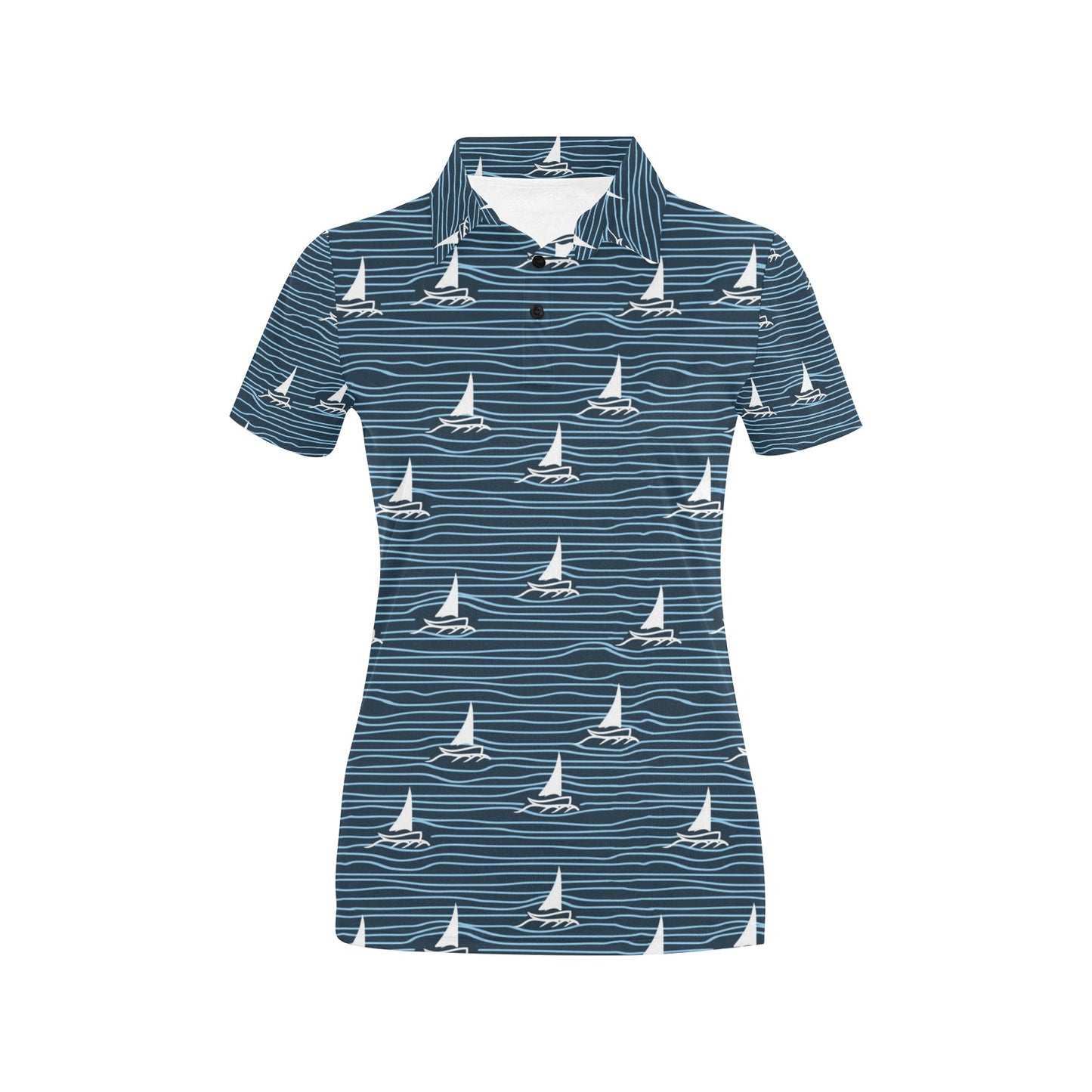 Sailboat Print Design LKS303 Women's Polo Shirt