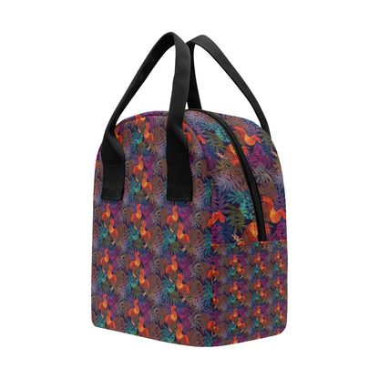 Rooster Print Style Insulated Lunch Bag
