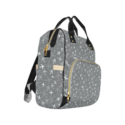 Airplane Pattern Print Design 02 Diaper Bag Backpack