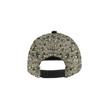 Skeleton Design Print Snapback Cap