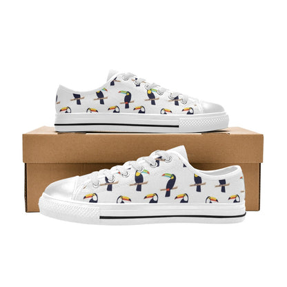 Toucan Print Design LKS305 Women's White Low Top Shoes