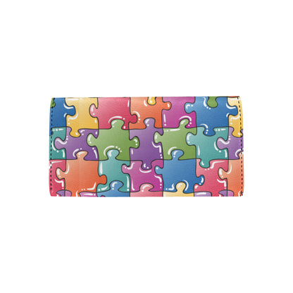 Puzzle Pattern Print Design A05 Women's Trifold Wallet