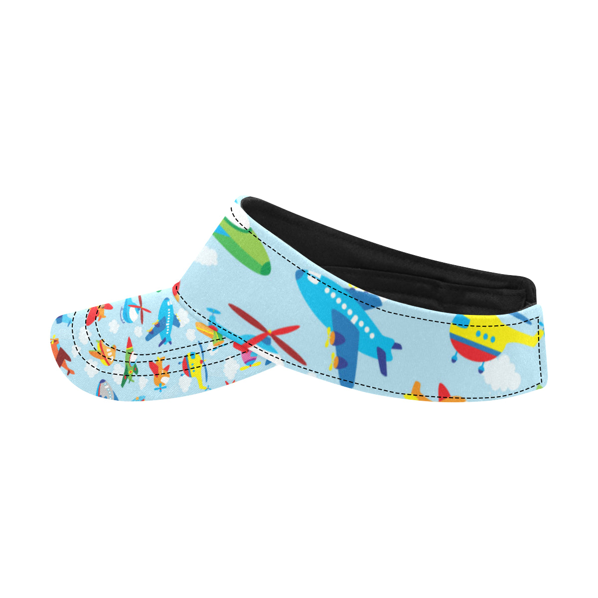 Airplane Colorful Pattern Print Design 01 Unisex Sun Visor