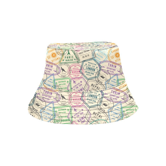 Travel Stamp Print Design LKS303 Unisex Bucket Hat