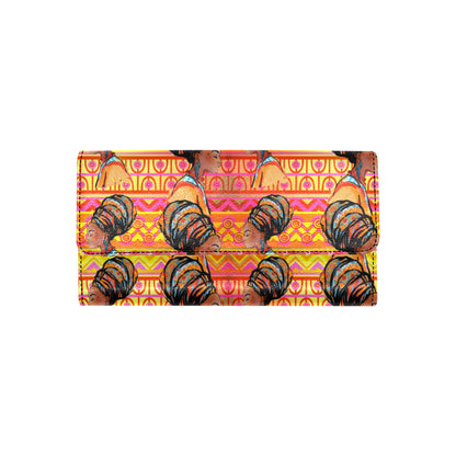 African Girl Aztec Women's Trifold Wallet