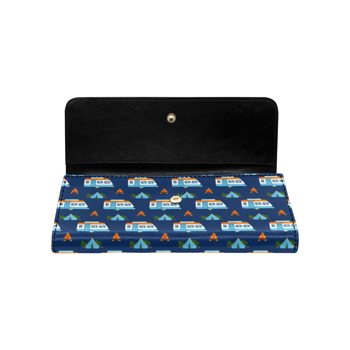Camper Pattern Camping Themed No 3 Print Women's Trifold Wallet