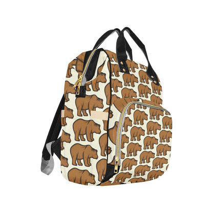Bear Pattern Print Design BE05 Diaper Bag Backpack