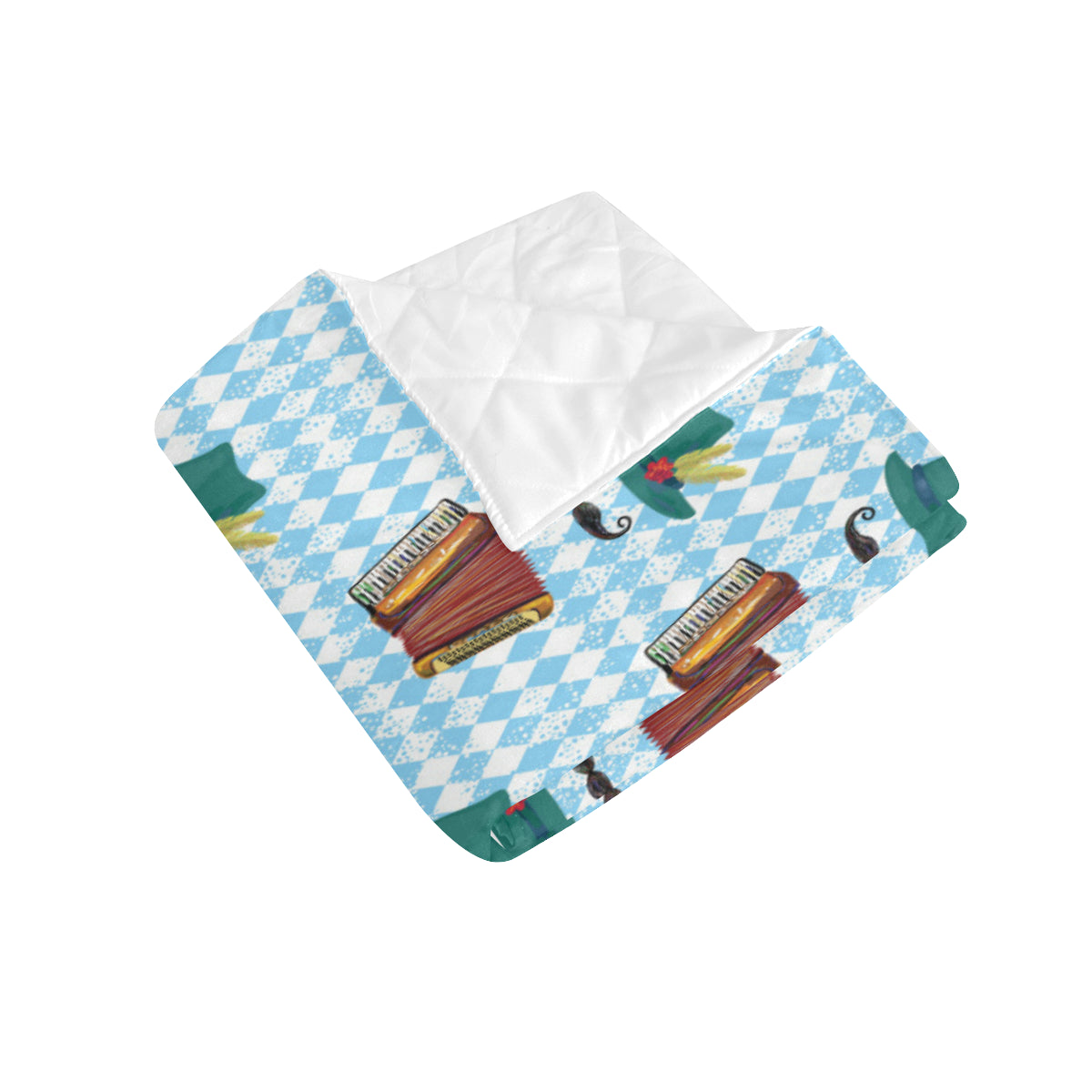 Accordion Mustache Pattern Print Design 01 Premium Quilt