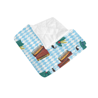 Accordion Mustache Pattern Print Design 01 Premium Quilt
