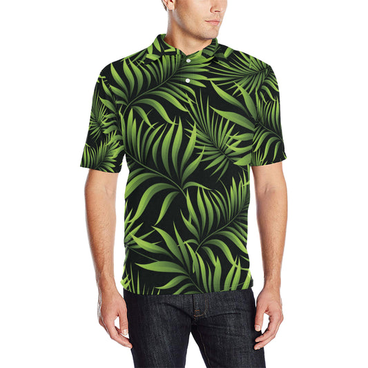 Palm Leaves Pattern Print Design PL07 Men Polo Shirt