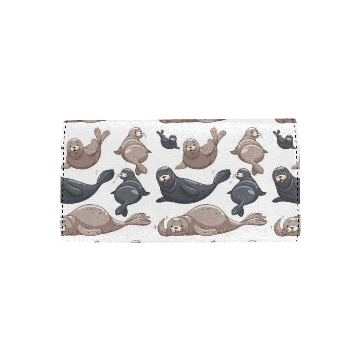 Sea Lion Pattern Print Design 02 Women's Trifold Wallet