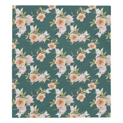 Iris Pattern Print Design IR01 Premium Quilt