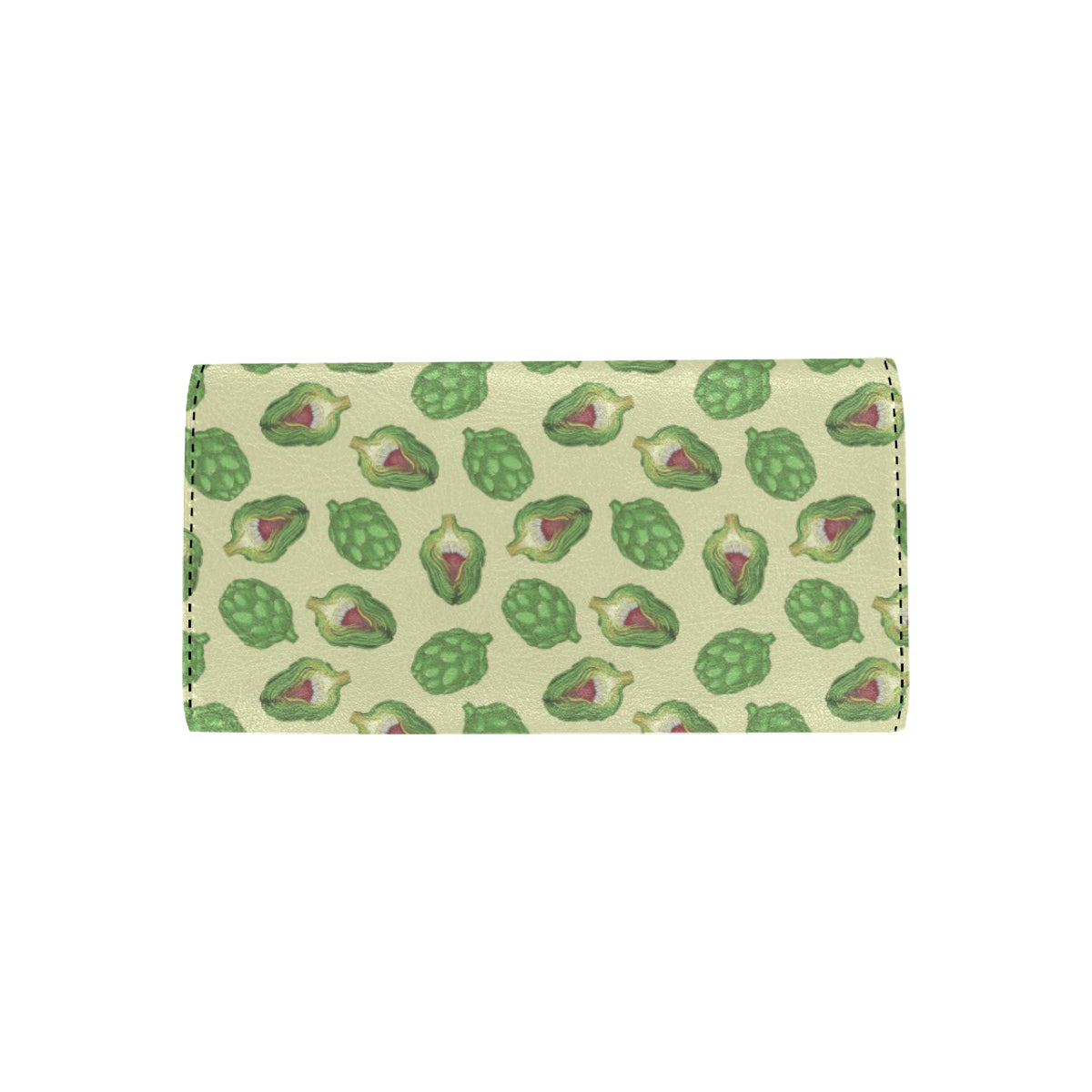 Artichoke Pattern Print Design 03 Women's Trifold Wallet