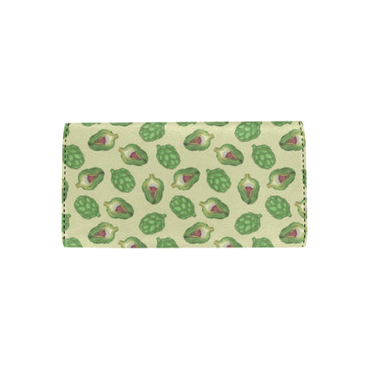 Artichoke Pattern Print Design 03 Women's Trifold Wallet