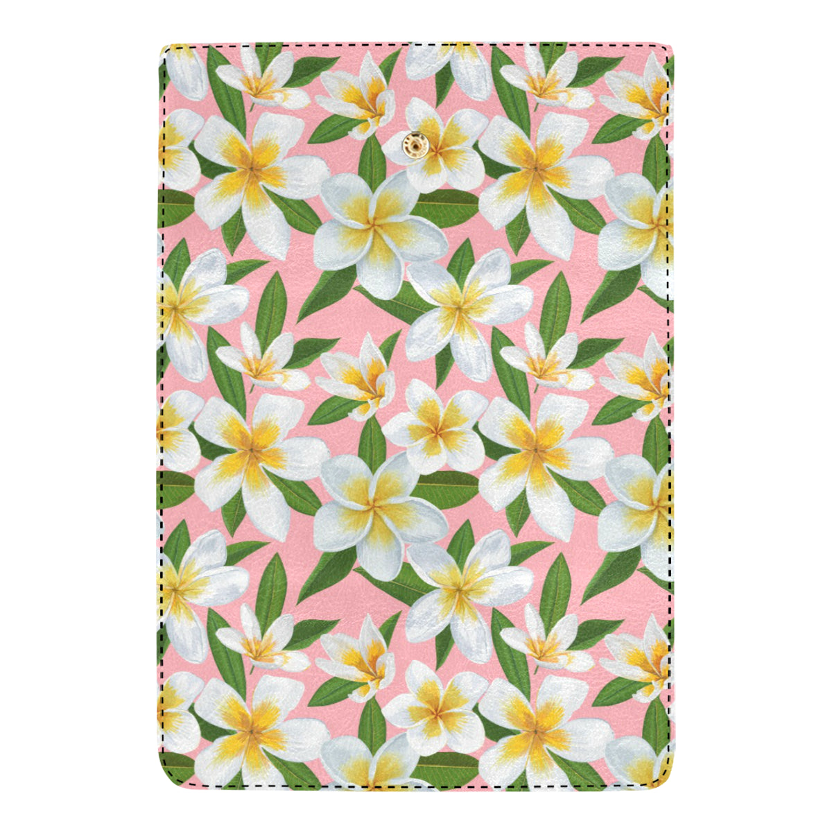 White Plumeria Pattern Print Design PM011 Women's Trifold Wallet