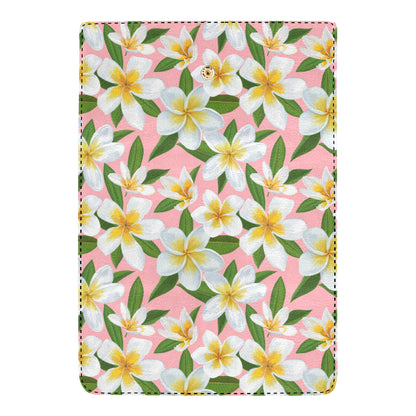 White Plumeria Pattern Print Design PM011 Women's Trifold Wallet
