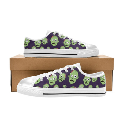 Zombie Print Design LKS303 Women's White Low Top Shoes