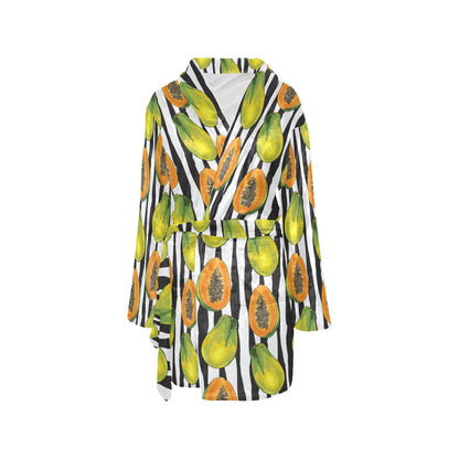 Papaya Pattern Print Design PP01 Women's Fleece Robe