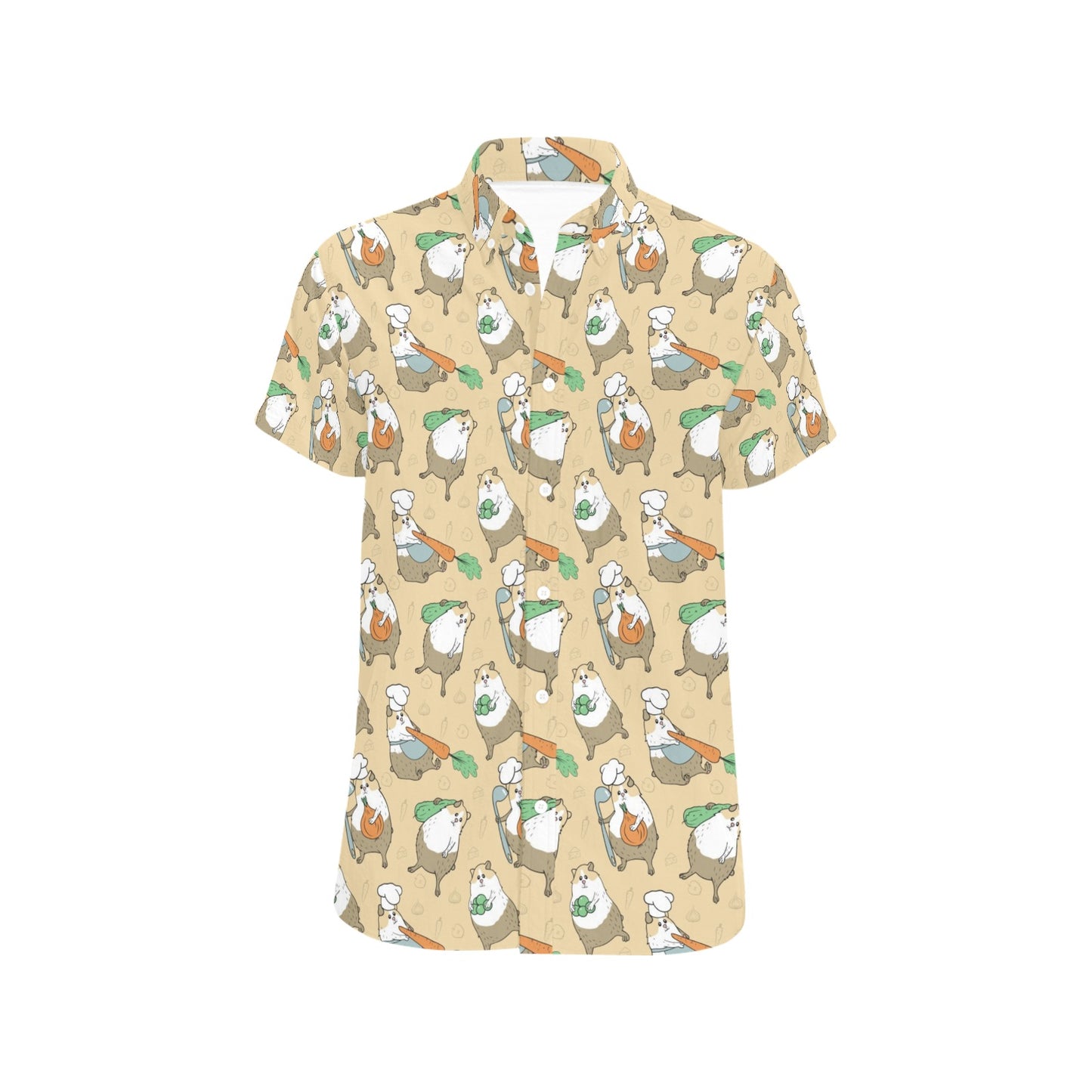 Guinea Pig Print Design LKS401 Men Short Sleeve Button Up Shirt