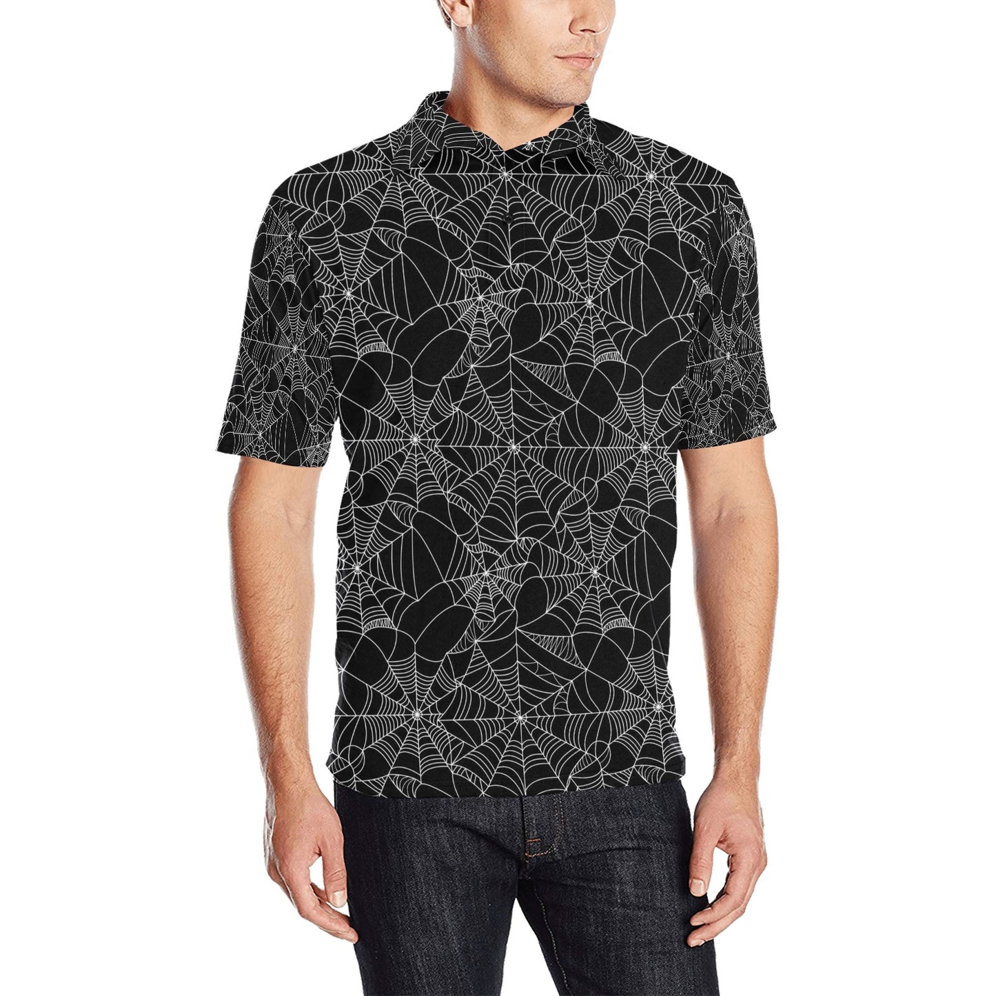 Spider Web Print Design LKS301 Men Polo Shirt