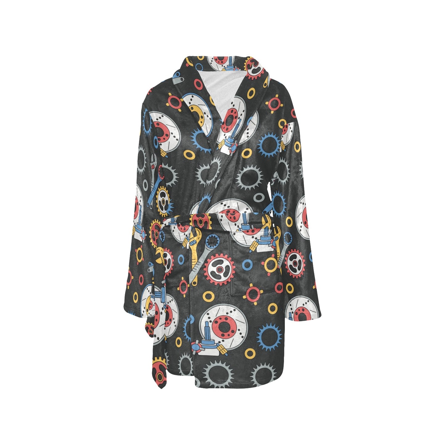 Mechanic Pattern Print Design 01 Women's Fleece Robe