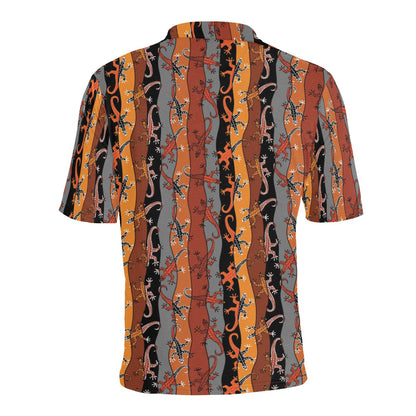 lizard Print Design LKS403 Men Polo Shirt