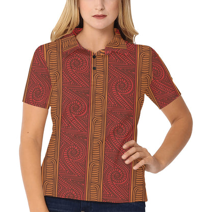 Maori Pattern Print Design 05 Women's Polo Shirt
