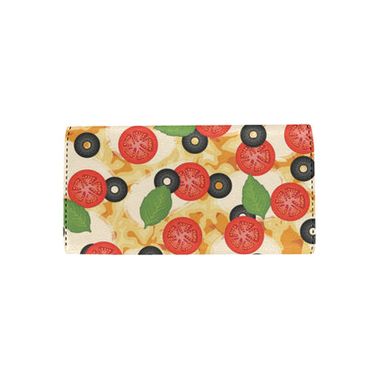 Pizza Pattern Print Design A05 Women's Trifold Wallet