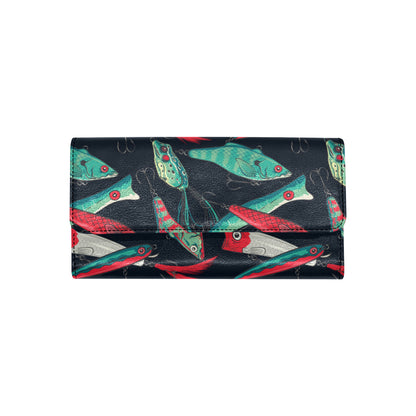 Fishing Bait Pattern Women's Trifold Wallet