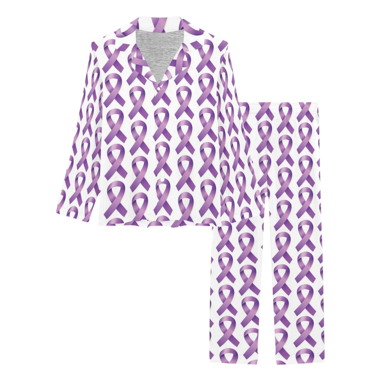 Pancreatic cancer Pattern Print Design A01 Women's Long Pajama Set