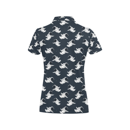 Astronaut Pattern Print Design 02 Women's Polo Shirt