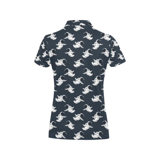 Astronaut Pattern Print Design 02 Women's Polo Shirt