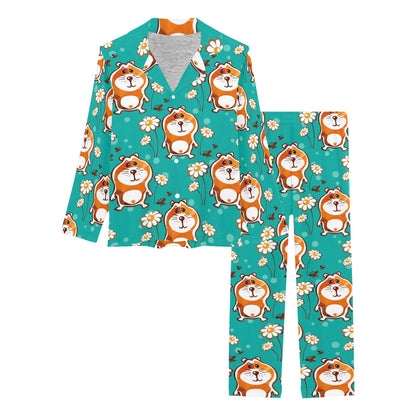 Hamster Pattern Print Design 01 Women's Long Pajama Set