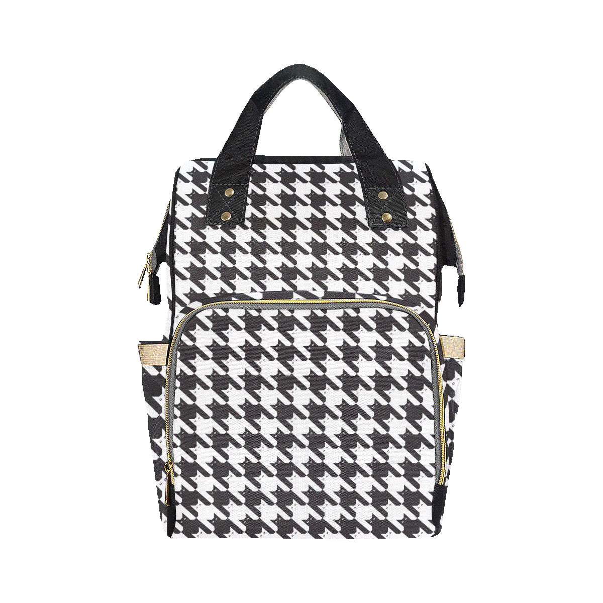 Cat HoundstoothPattern Print Design 01 Diaper Bag Backpack