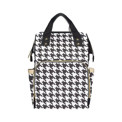 Cat HoundstoothPattern Print Design 01 Diaper Bag Backpack
