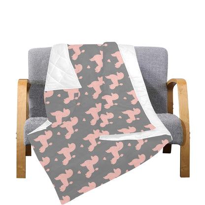 Poodle Pattern Print Design A02 Premium Quilt