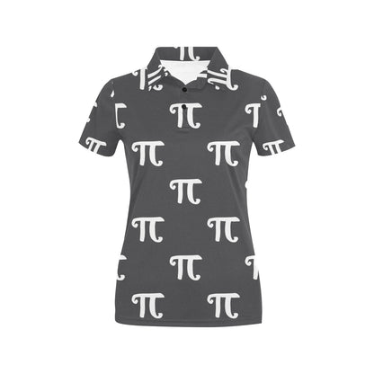 Pi Day Pattern Print Design A01 Women's Polo Shirt
