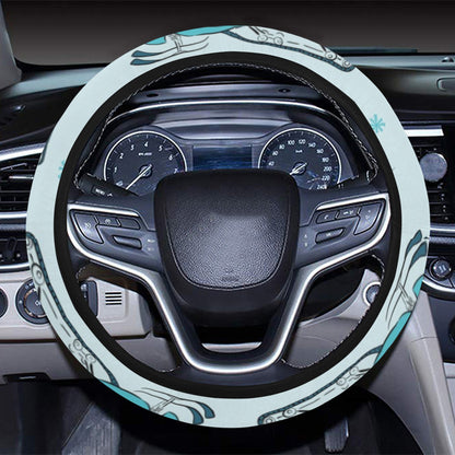Snowmobile Print Design LKS301 Steering Wheel Cover with Elastic Edge