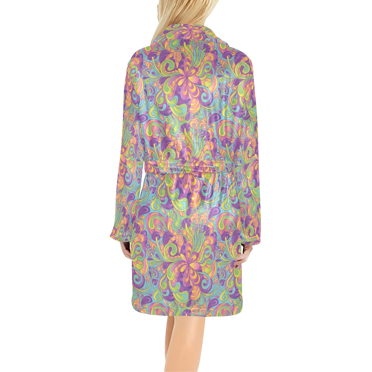 Trippy Print Design LKS306 Women's Fleece Robe